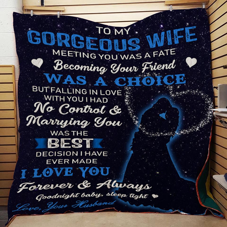 (BL2) TO MY GORGEOUS WIFE-MEETING YOU WAS FATE- BLANKET