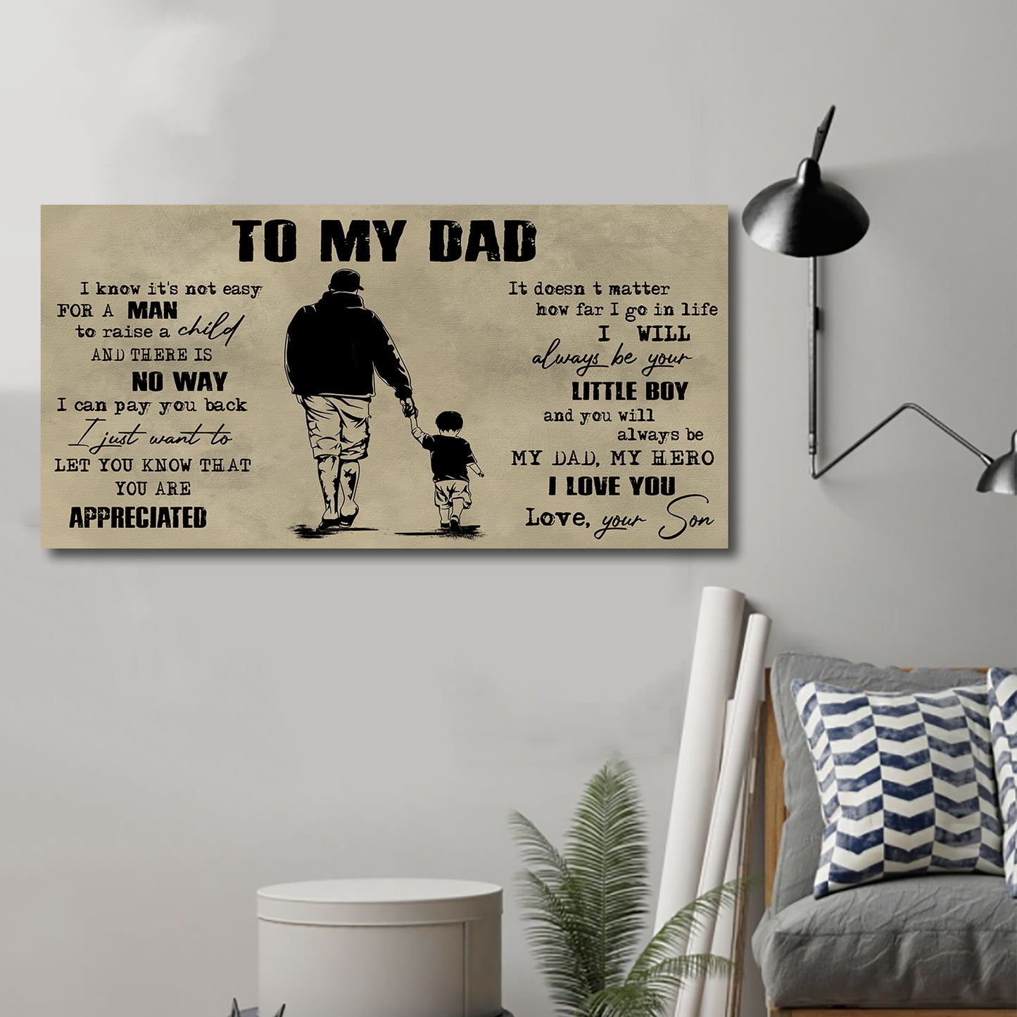 (CV29) TO MY DAD- SON - DRAGON BALL- SOLDIER-FAMILY -DAD SON- GOKU - VIKING - CANVAS POSTER