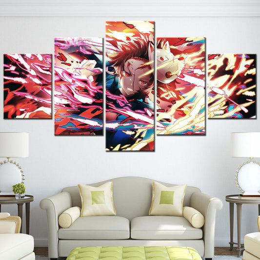 Demon Slayer - Kimetsu no Yaiba - 5 Pieces Wall Art - Kamado Tanjiro - Demon Slayer Poster - Demon Slayer Wall Art