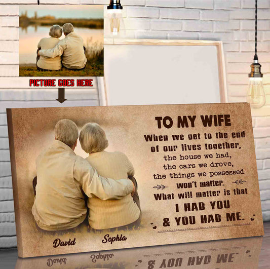 (X7) Carl & Ellie-UP - TO MY WIFE-I HAD YOU - CANVAS - POSTER