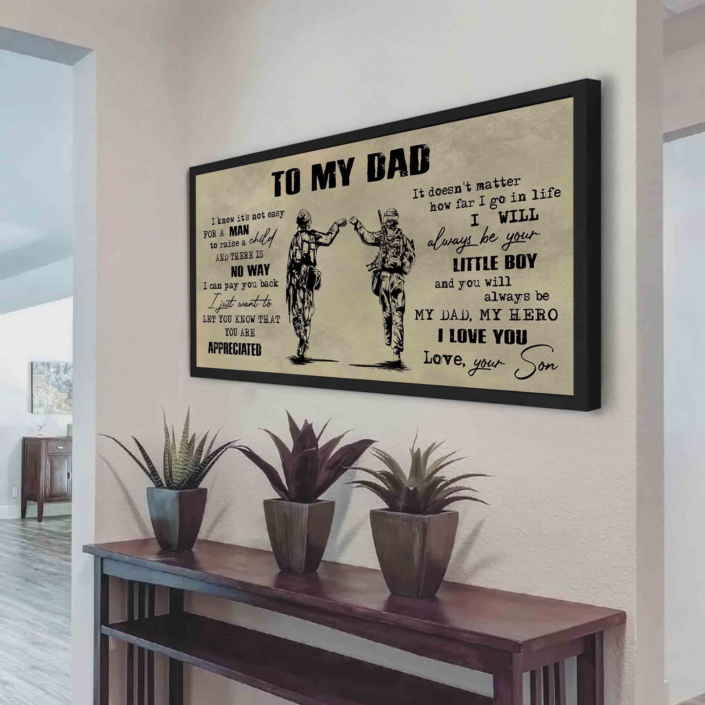 (CV29) TO MY DAD- SON - DRAGON BALL- SOLDIER-FAMILY -DAD SON- GOKU - VIKING - CANVAS POSTER