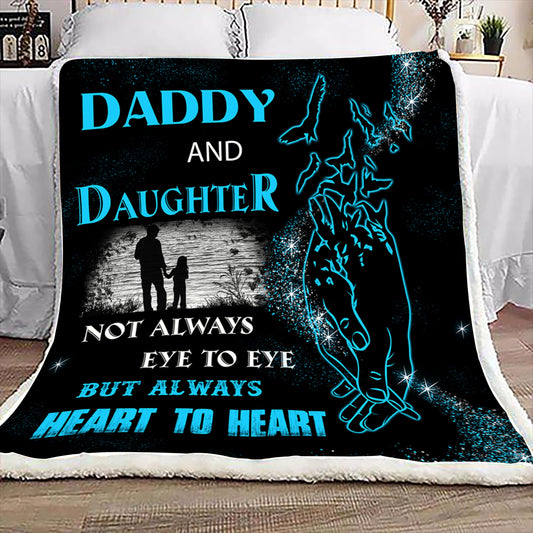 (BL1) DADDY AND DAUGHTER  - NOT ALWAYS EYE BUT ALWAYS HEART TO HEART-BLANKET-