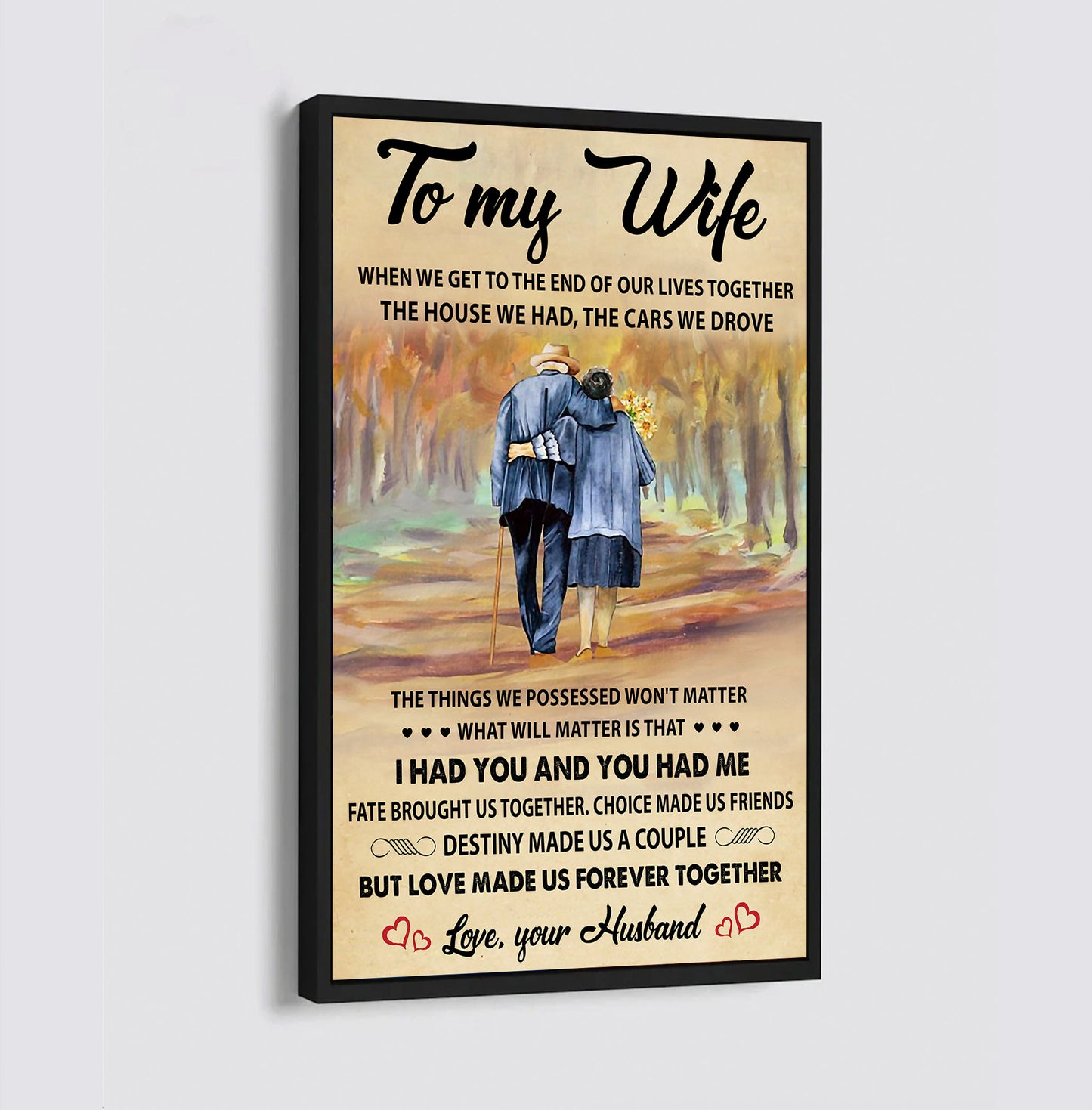 ( QH424) Carl & Ellie-UP - TO MY WIFE - I HAD YOU AND YOU HAD ME - CANVAS - POSTER