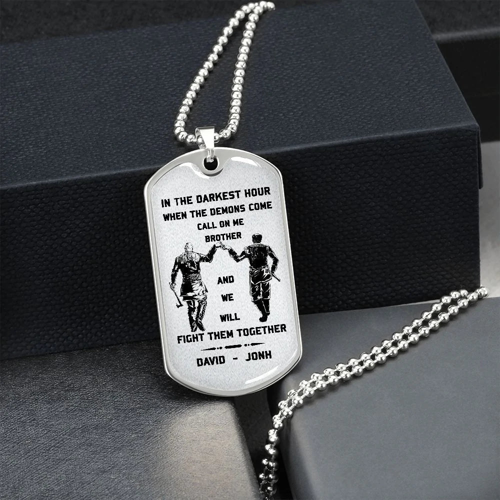 Call on me Brother - Dragon ball Goku Vegeta - Soldier - Engraved Dog Tag 18K Dog Tag Necklace gold all style