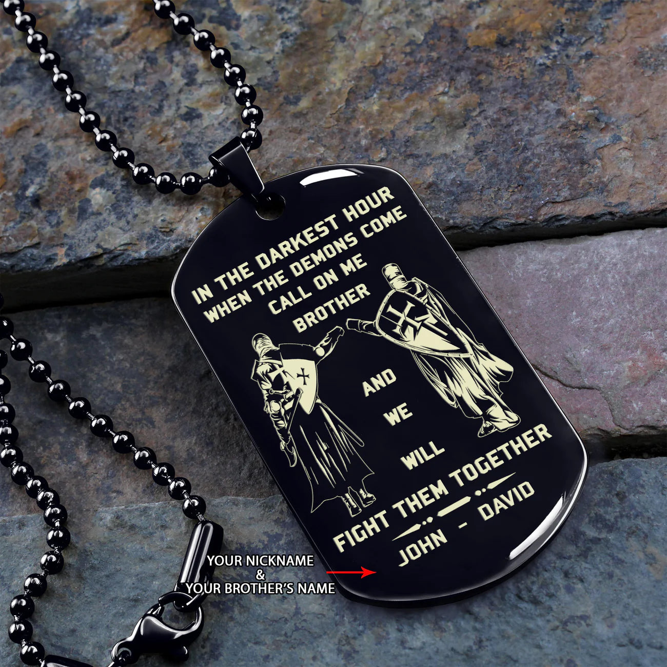 SD Call on me Brother Engraved Dog Tag
