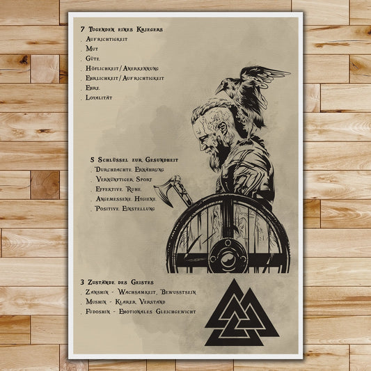 VK019 - 7 5 3 CODE - German - Ragnar - Viking Poster