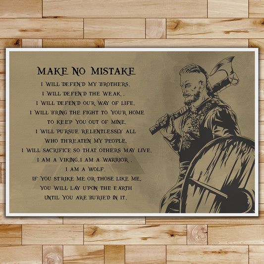 VK020 - Make No Mistake - English - Ragnar - Viking Poster