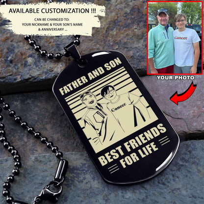 TM12 - Dad Son- Alway remember you are braver than you believe - Dog Tag Two Side- Dragon Ball - Viking-Dad Son- Family