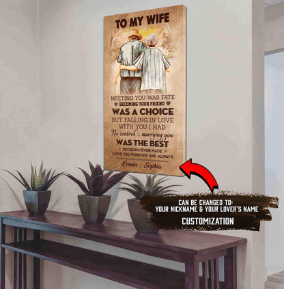 (X9)Carl & Ellie-UP - TO MY WIFE-MEETING YOU WAS FATE - CANVAS POSTER