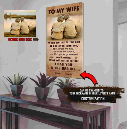 (X1) Carl & Ellie-UP (2009 film) - TO MY WIFE-I HAD YOU AND YOU HAD ME- CANVAS - POSTER