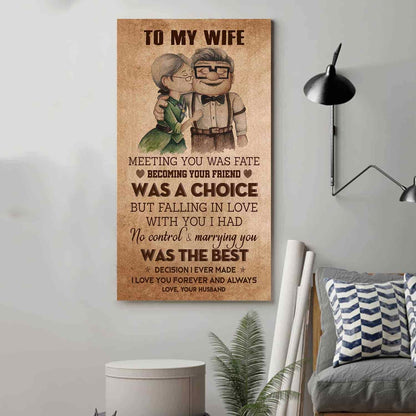(X9)Carl & Ellie-UP - TO MY WIFE-MEETING YOU WAS FATE - CANVAS POSTER