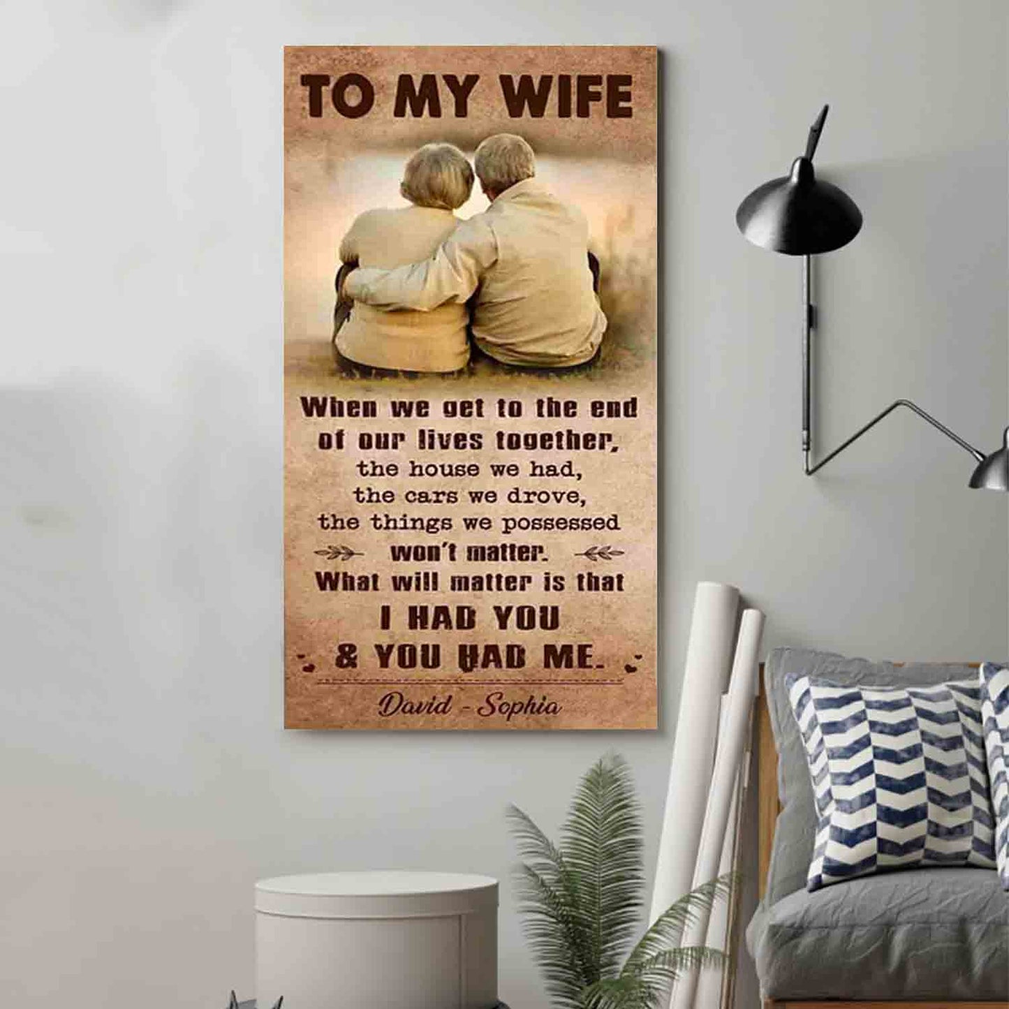 (X10) Carl & Ellie-UP TO MY WIFE-I HAD YOU AND YOU HAD ME - CANVAS - POSTER