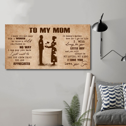 (M1) TO MY MOM- SON - DRAGON BALL -FAMILY -DAD SON- GOKU - CANVAS POSTER