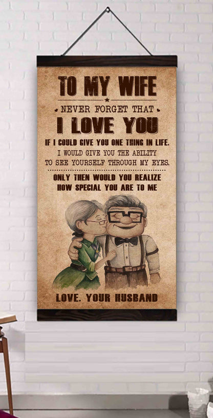 (X13)Carl & Ellie-UP- TO MY WIFE-NEVER FORGET THAT I LOVE YOU, I COULD GIVE YOU ONE THING IN LIFE-Carl & Ellie-UP - CANVAS POSTER
