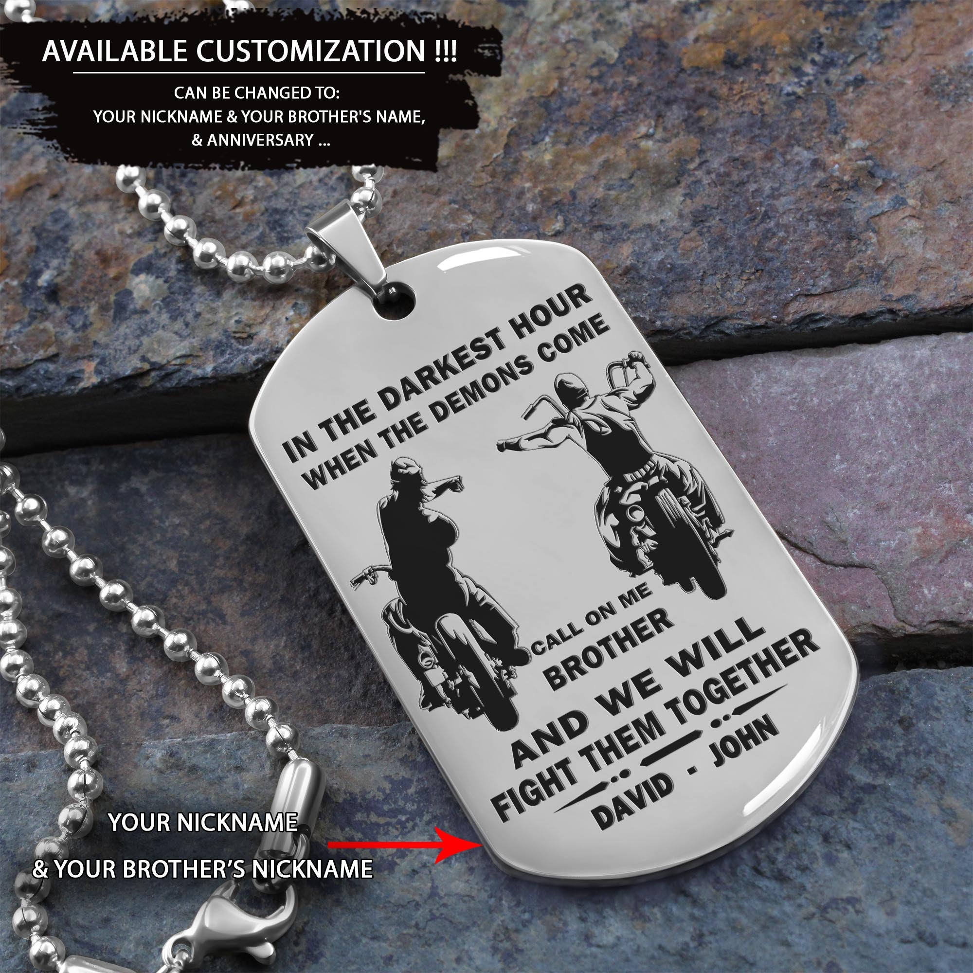 BR2n -Call on me Brother - Dragon ball - Goku - Vegeta- Soldier - Naruto - Engraved Dog Necklace All Style