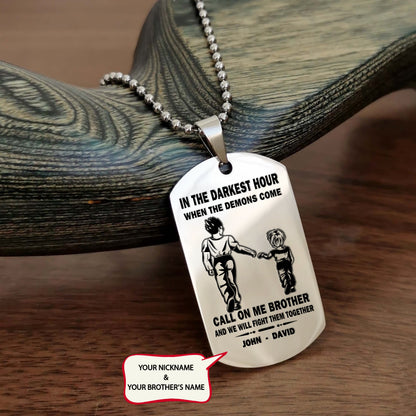 BR1A - Call on me Brother - Dragon ball - Goku Vegeta- Soldier - Naruto - Engraved Dog Necklace All Style