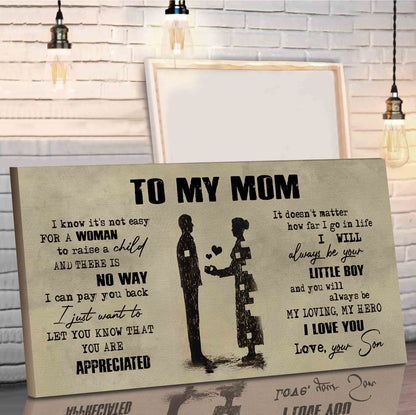 (M1) TO MY MOM- SON - DRAGON BALL -FAMILY -DAD SON- GOKU - CANVAS POSTER