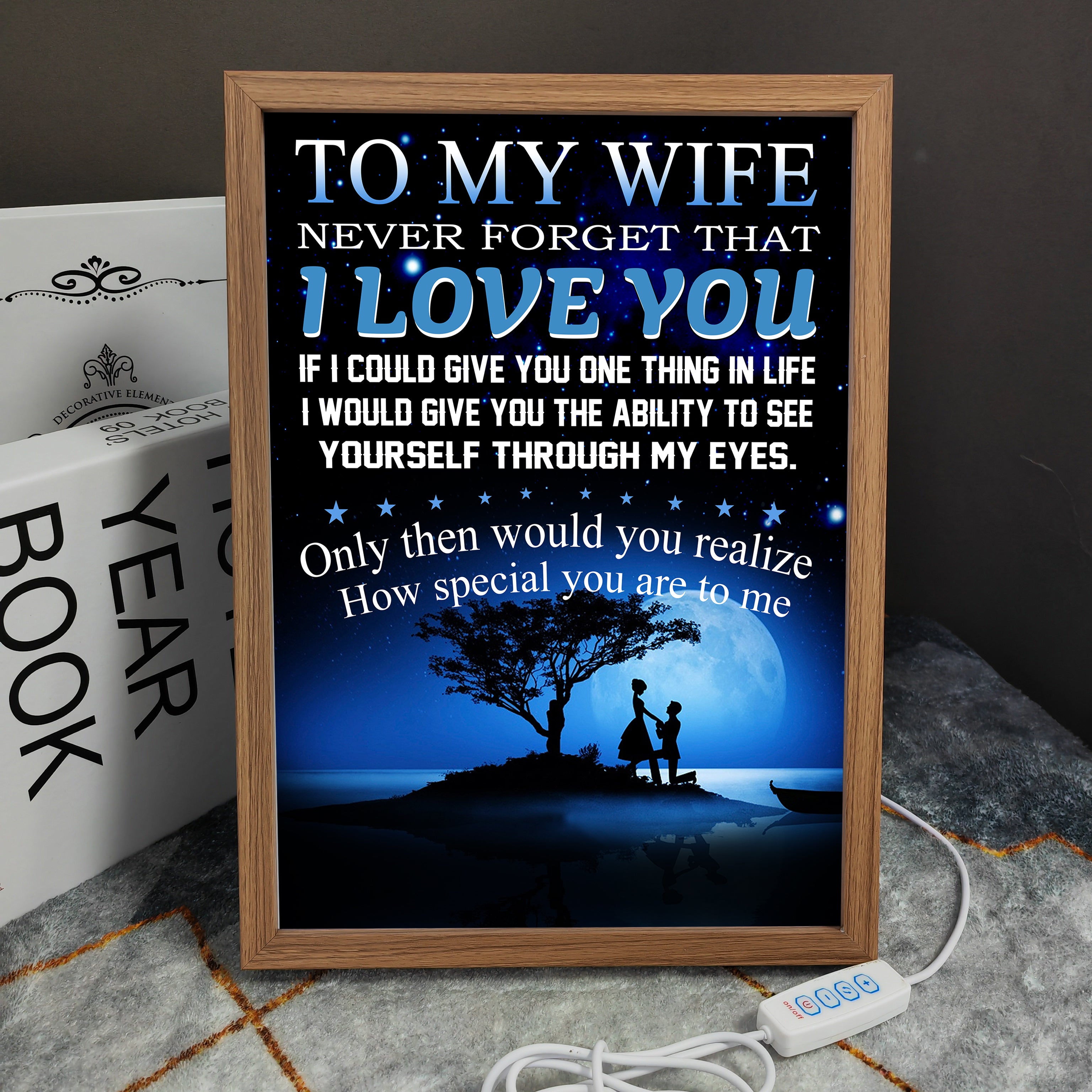 L4 LIGHTING FRAME CANVAS TO MY WIFE I LOVE YOU- DRAGON BALL - MUG CANVAS POSTER ALL STYLE