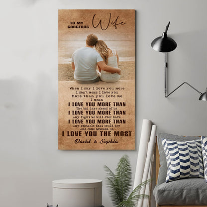(X24) TO MY WIFE-I Love You The Most-Carl & Ellie-UP - CANVAS POSTER