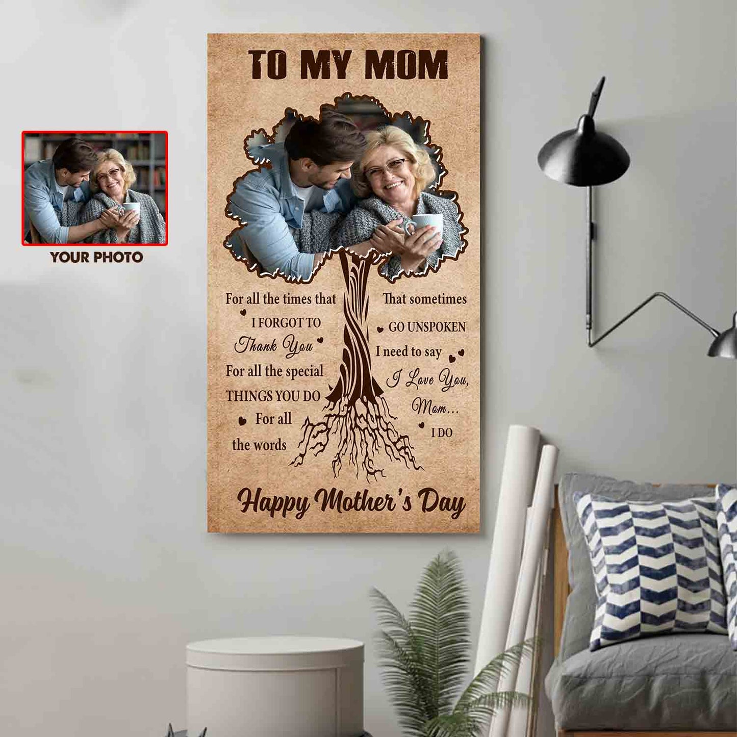 (M2) TO MY MOM- SON -FAMILY  - CANVAS POSTER