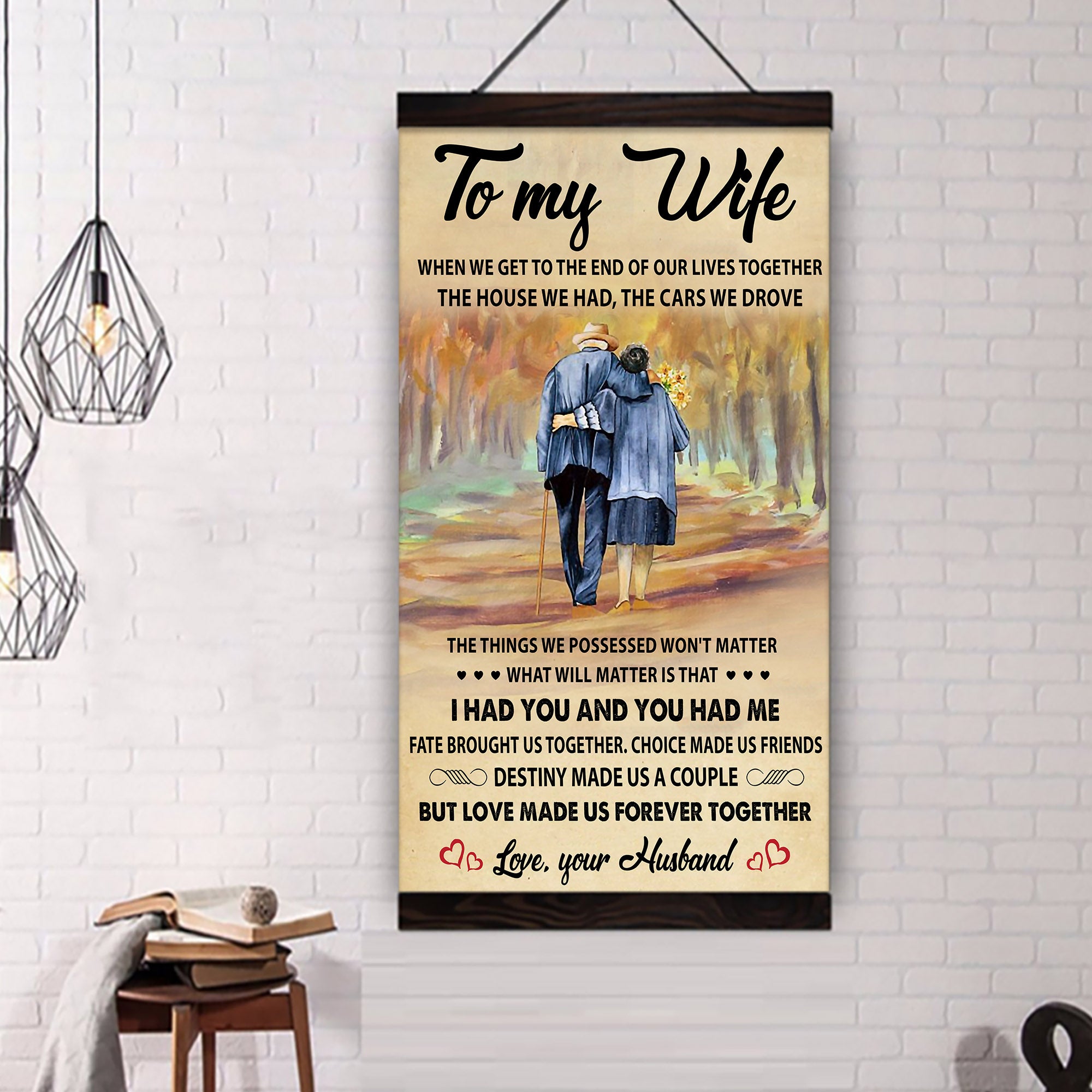 ( QH424) Carl & Ellie-UP - TO MY WIFE - I HAD YOU AND YOU HAD ME - CANVAS - POSTER