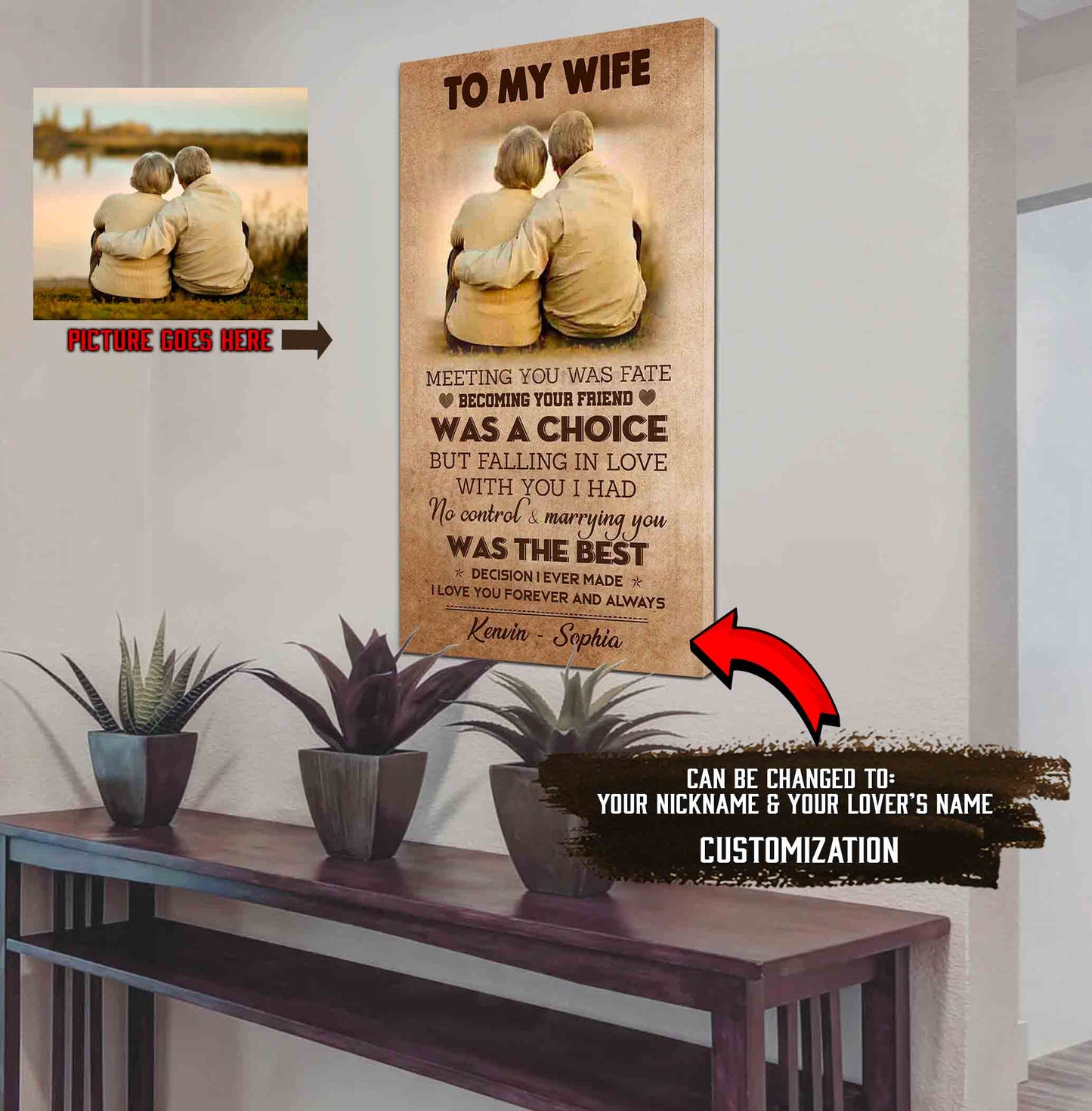 (X9)Carl & Ellie-UP - TO MY WIFE-MEETING YOU WAS FATE - CANVAS POSTER