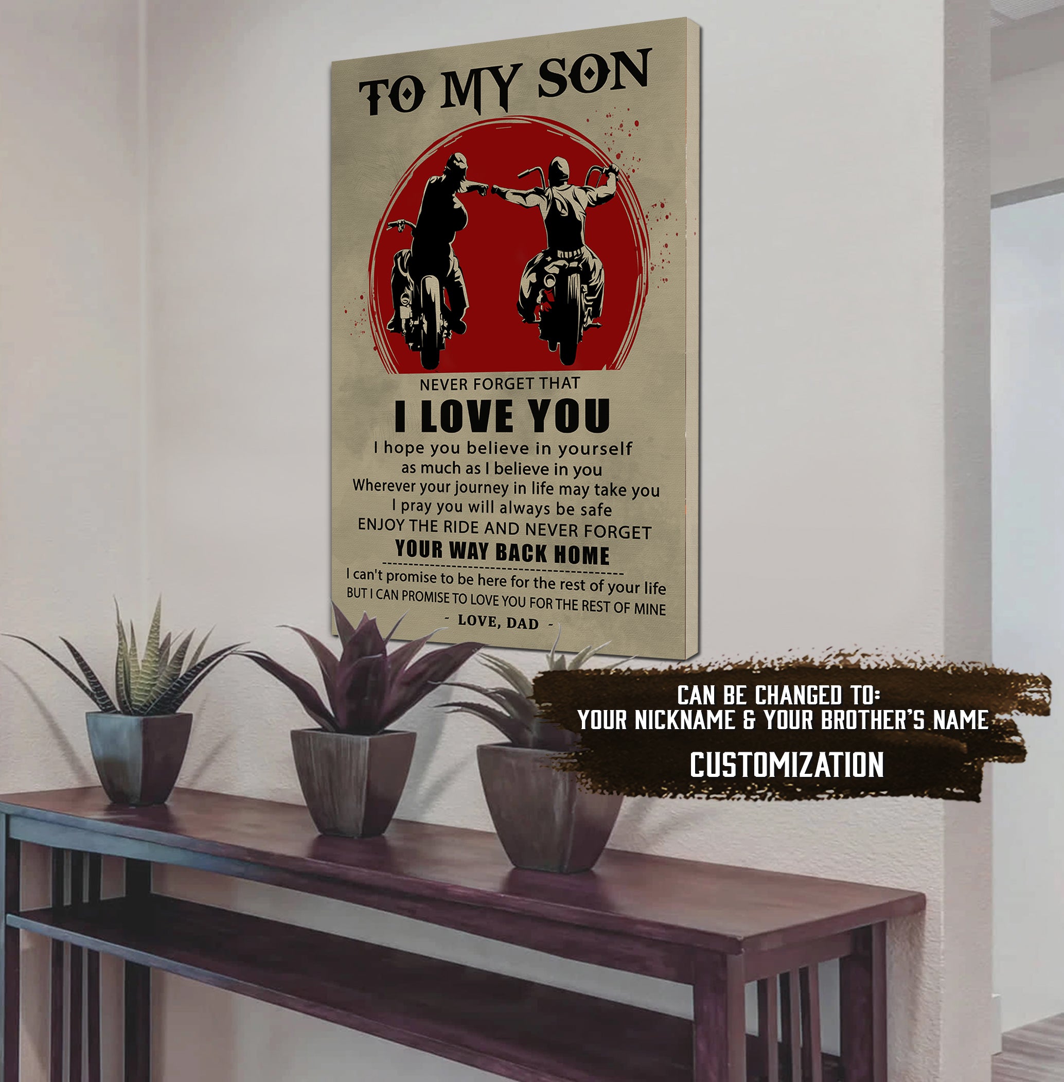 ( CV44) TO MY SON- NEVER LOSE - DRAGON BALL - GOKU VEGETA- SOLDIER - NARUTO - CANVAS POSTER ALL STYLE