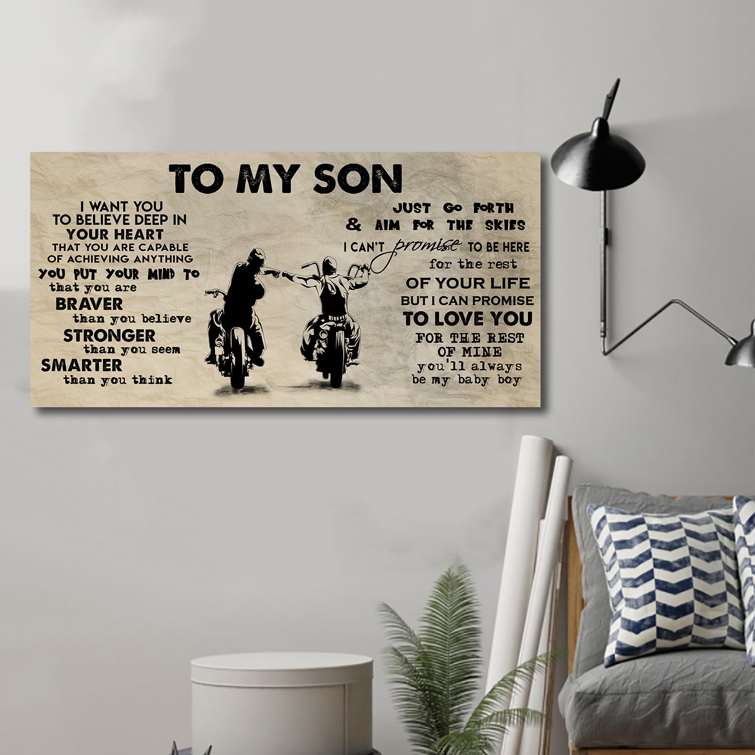 (CV32) TO MY SON- I WANT YOU TO BELIEVE- DRAGON BALL - GOKU - VIKING - CANVAS POSTER