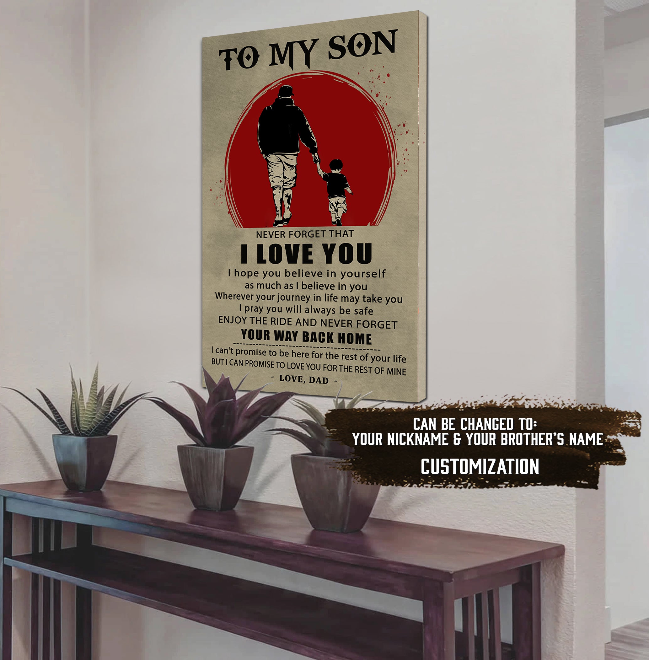 ( CV44) TO MY SON- NEVER LOSE - DRAGON BALL - GOKU VEGETA- SOLDIER - NARUTO - CANVAS POSTER ALL STYLE