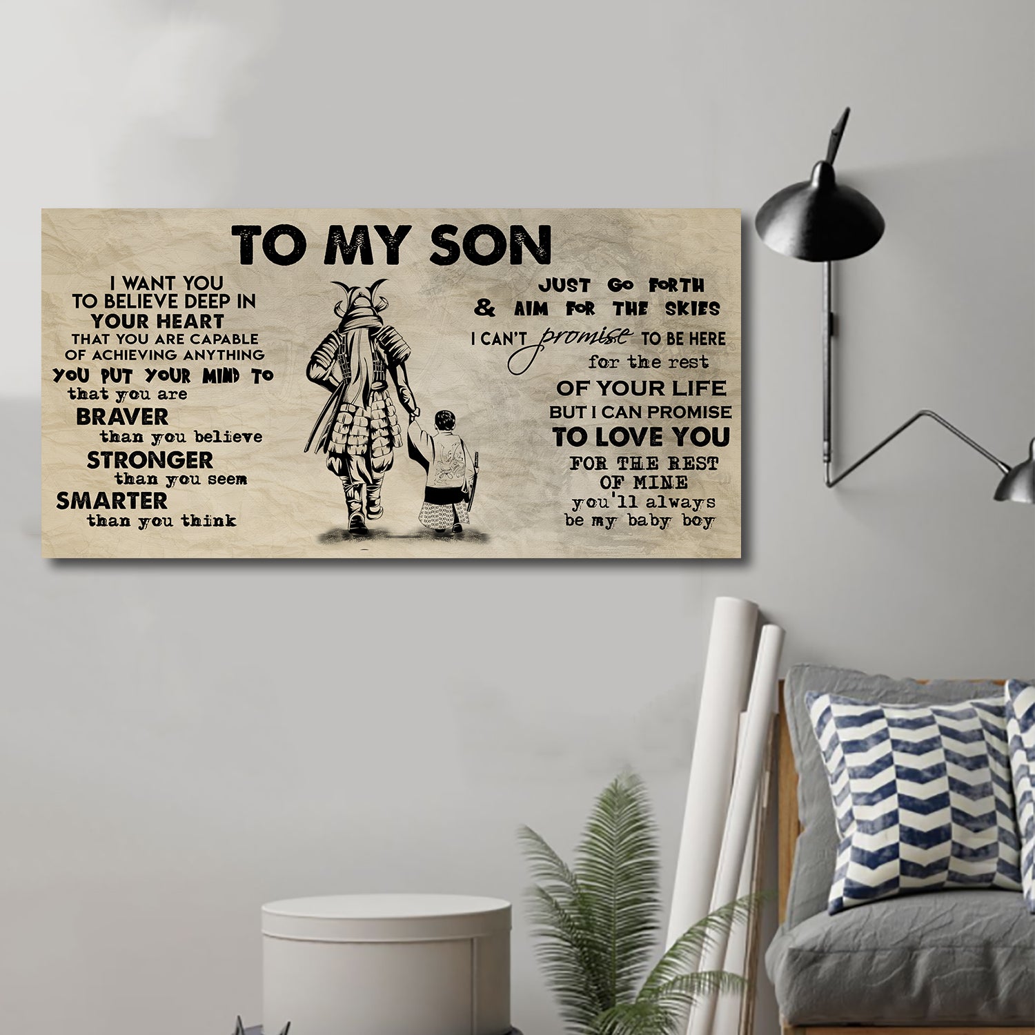 (CV32) TO MY SON- I WANT YOU TO BELIEVE- DRAGON BALL - GOKU - VIKING - CANVAS POSTER