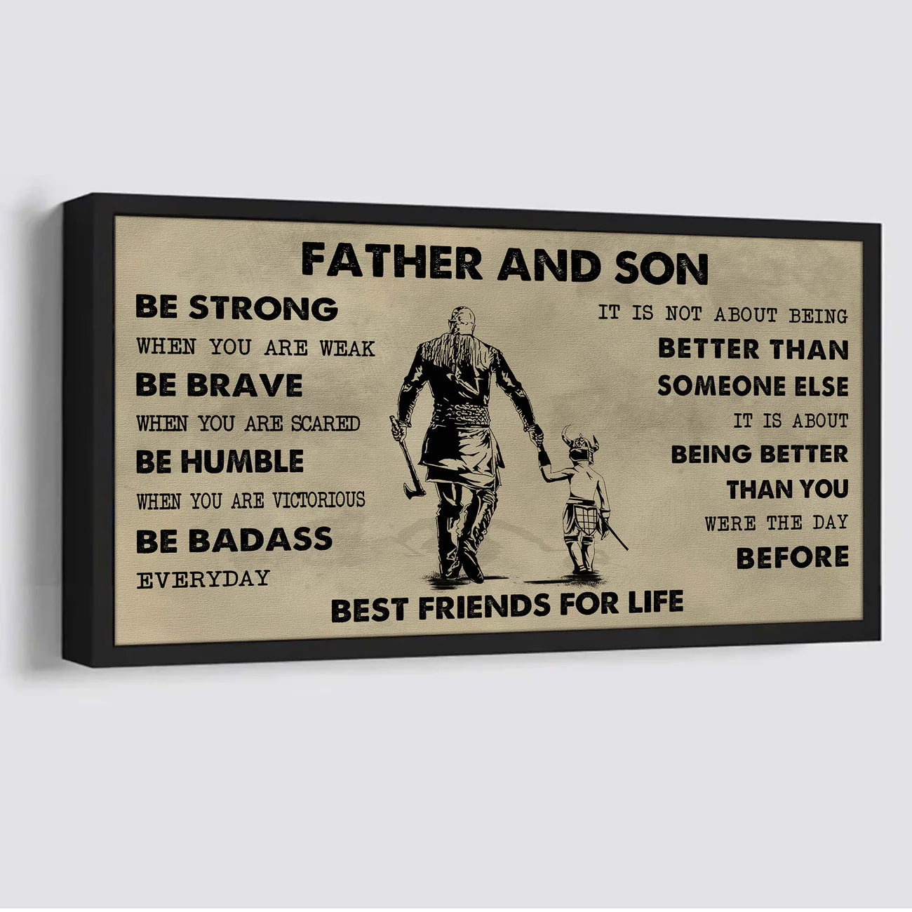 (CV50) TO MY SON- BE STRONG WHEN YOU ARE WEAK- SON- DRAGON BALL - GOKU - VIKING - CANVAS POSTER