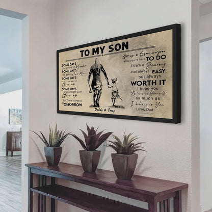 (CV41) TO MY DAD- SON- DRAGON BALL - GOKU - VIKING - BIKER- PICOLO- CANVAS POSTER