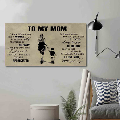 (M1) TO MY MOM- SON - DRAGON BALL -FAMILY -DAD SON- GOKU - CANVAS POSTER