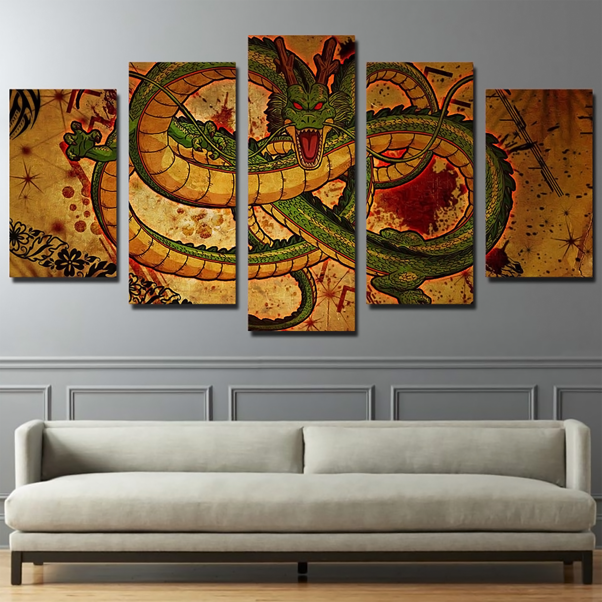 Dragon Ball - 5 Pieces Wall Art - Shenglong - Printed Wall Pictures Home Decor - Dragon Ball Poster - Dragon Ball Canvas