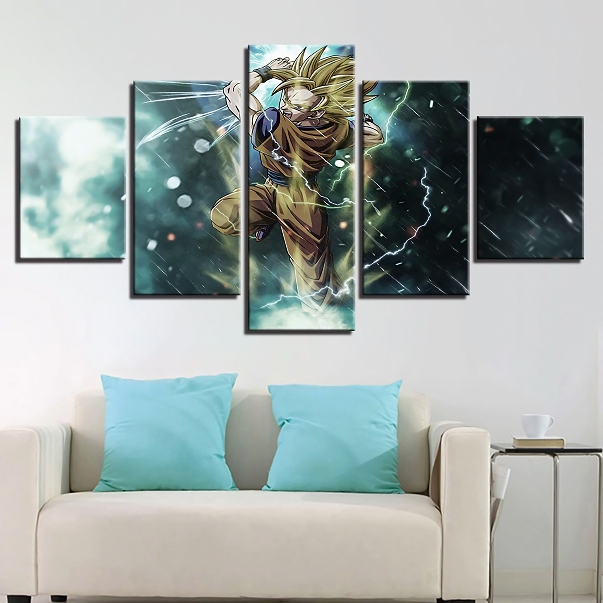 Dragon Ball - 5 Pieces Wall Art - Goku - Supper Saiyan 3 - Printed Wall Pictures Home Decor - Dragon Ball Poster - Dragon Ball Canvas