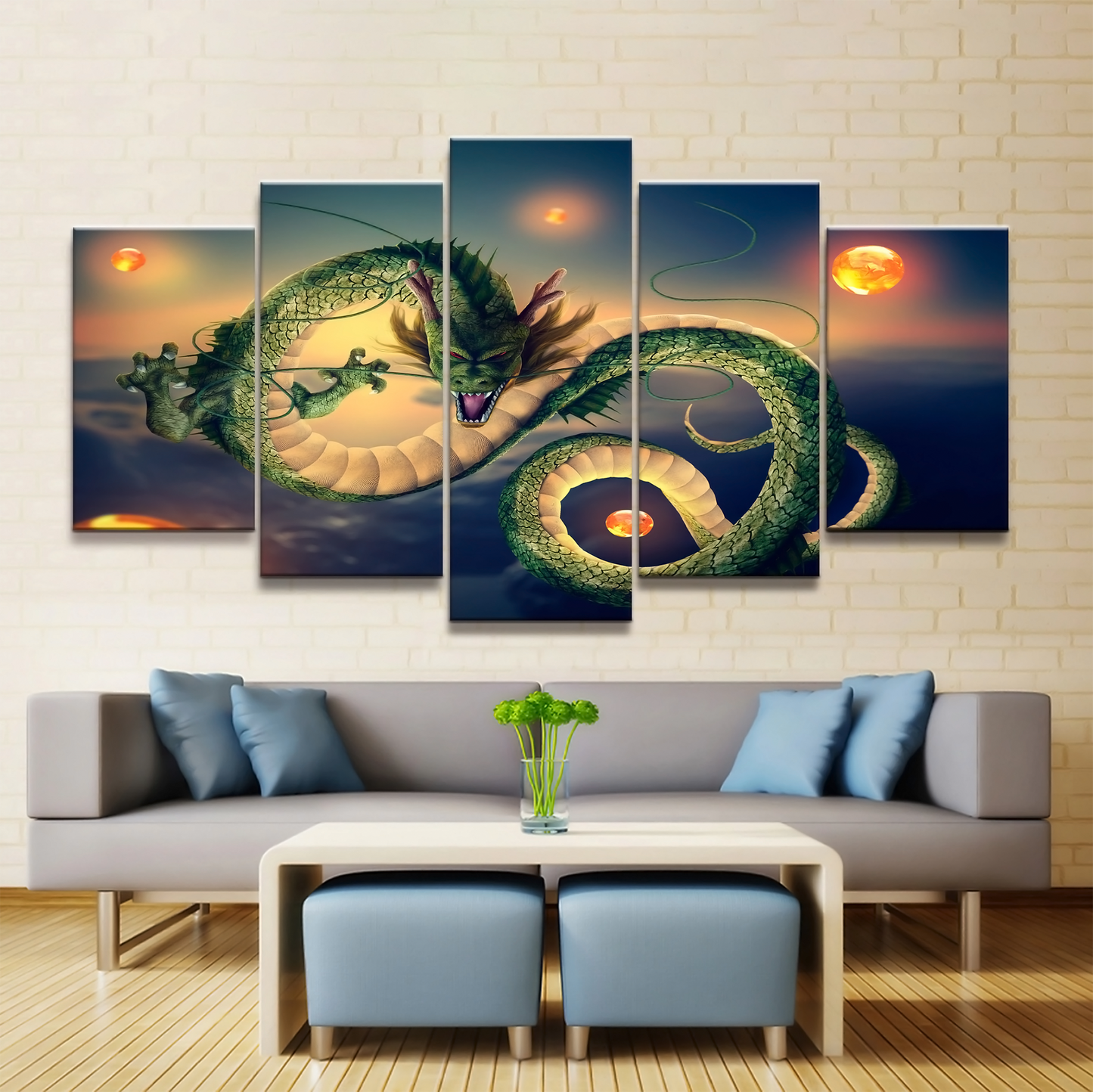 Dragon Ball - 5 Pieces Wall Art - Shenglong - Printed Wall Pictures Home Decor - Dragon Ball Poster - Dragon Ball Canvas