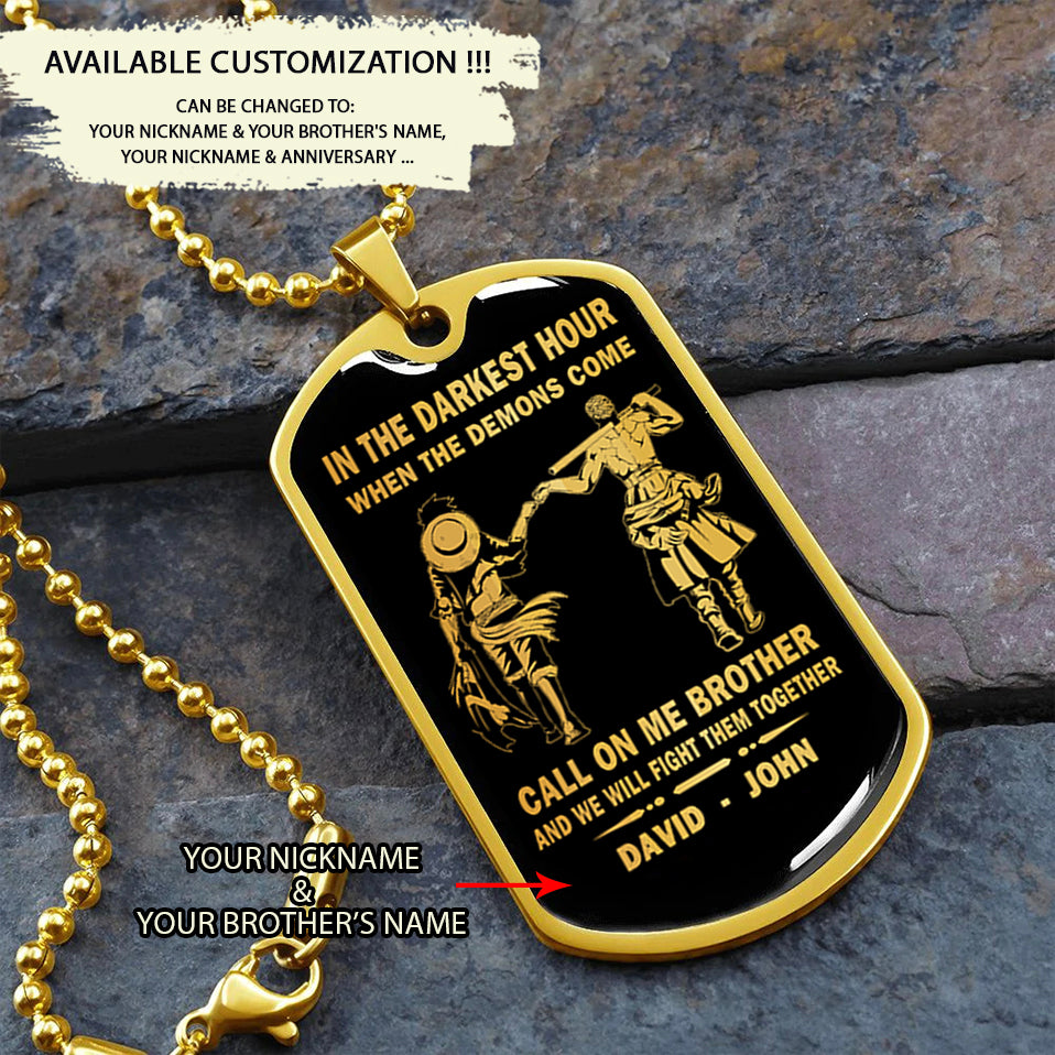 Call on me Brother - Dragon ball Goku Vegeta - Soldier - Engraved Dog Tag 18K Dog Tag Necklace gold all style