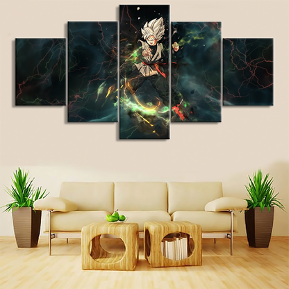 Dragon Ball - 5 Pieces Wall Art - Black Goku - Printed Wall Pictures Home Decor - Dragon Ball Poster - Dragon Ball Canvas