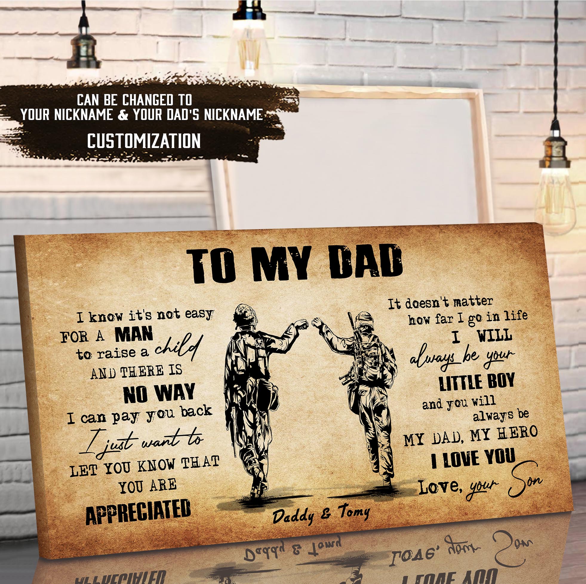 (CV29A) TO MY DAD- SON-SOLDIER- DRAGON BALL - GOKU -VETERANS DAY CANVAS POSTER