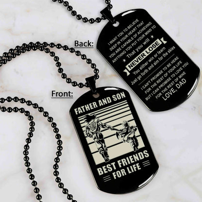 TM8 - To My Son never lose- Dog Tag Two Side- Dragon Ball - Viking-Dad Son- Family