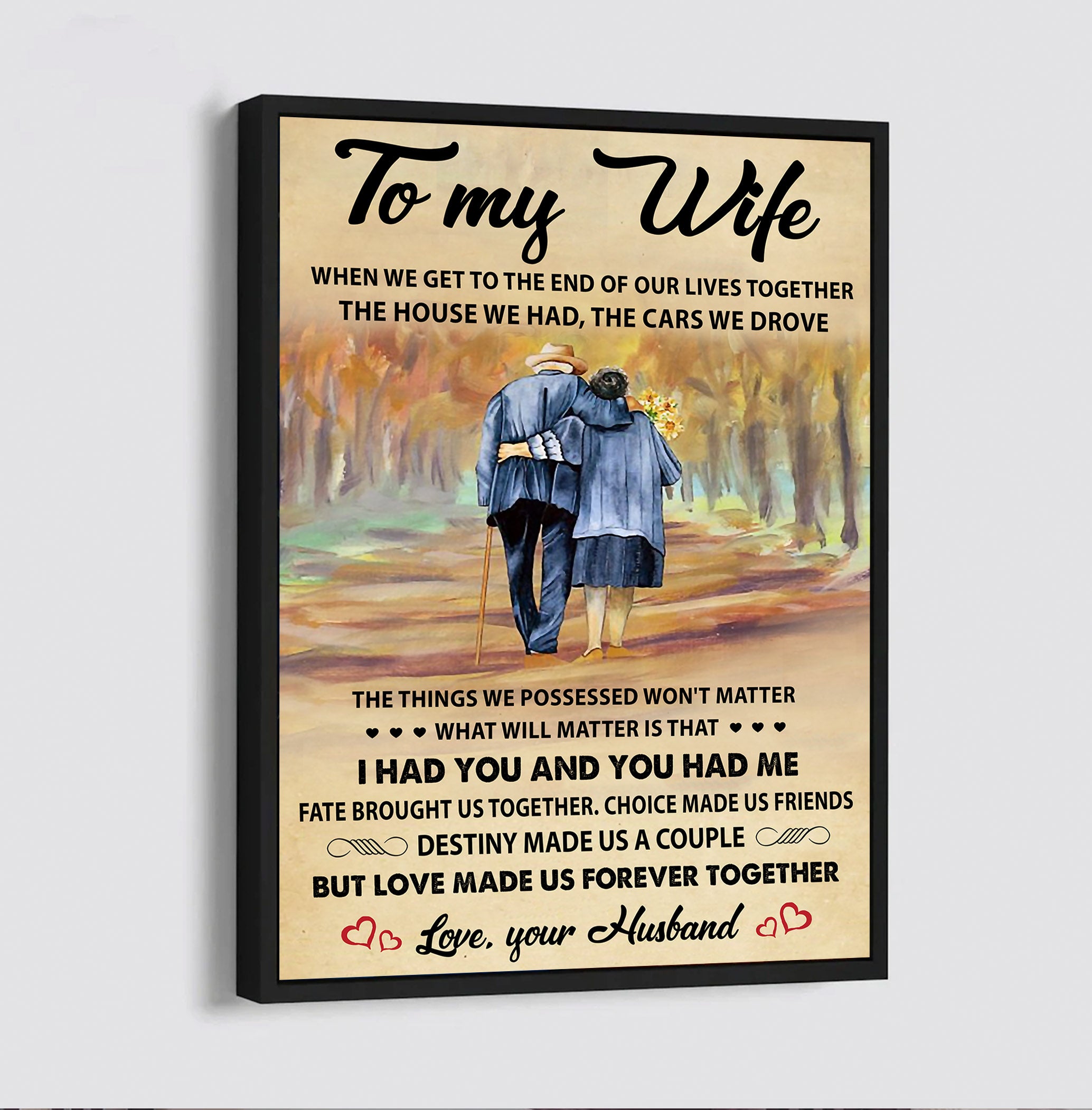 ( QH424) Carl & Ellie-UP - TO MY WIFE - I HAD YOU AND YOU HAD ME - CANVAS - POSTER