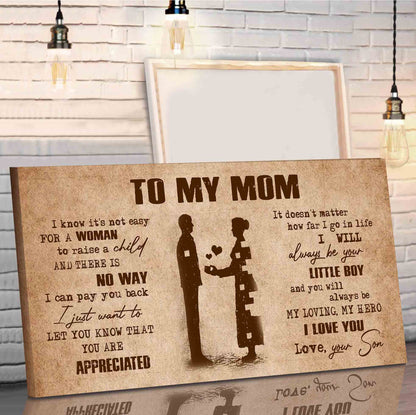 (M1) TO MY MOM- SON - DRAGON BALL -FAMILY -DAD SON- GOKU - CANVAS POSTER