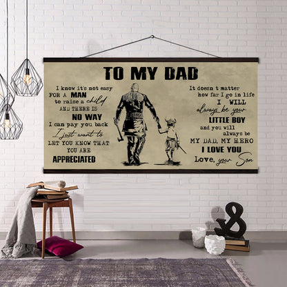 (CV29) TO MY DAD- SON - DRAGON BALL- SOLDIER-FAMILY -DAD SON- GOKU - VIKING - CANVAS POSTER