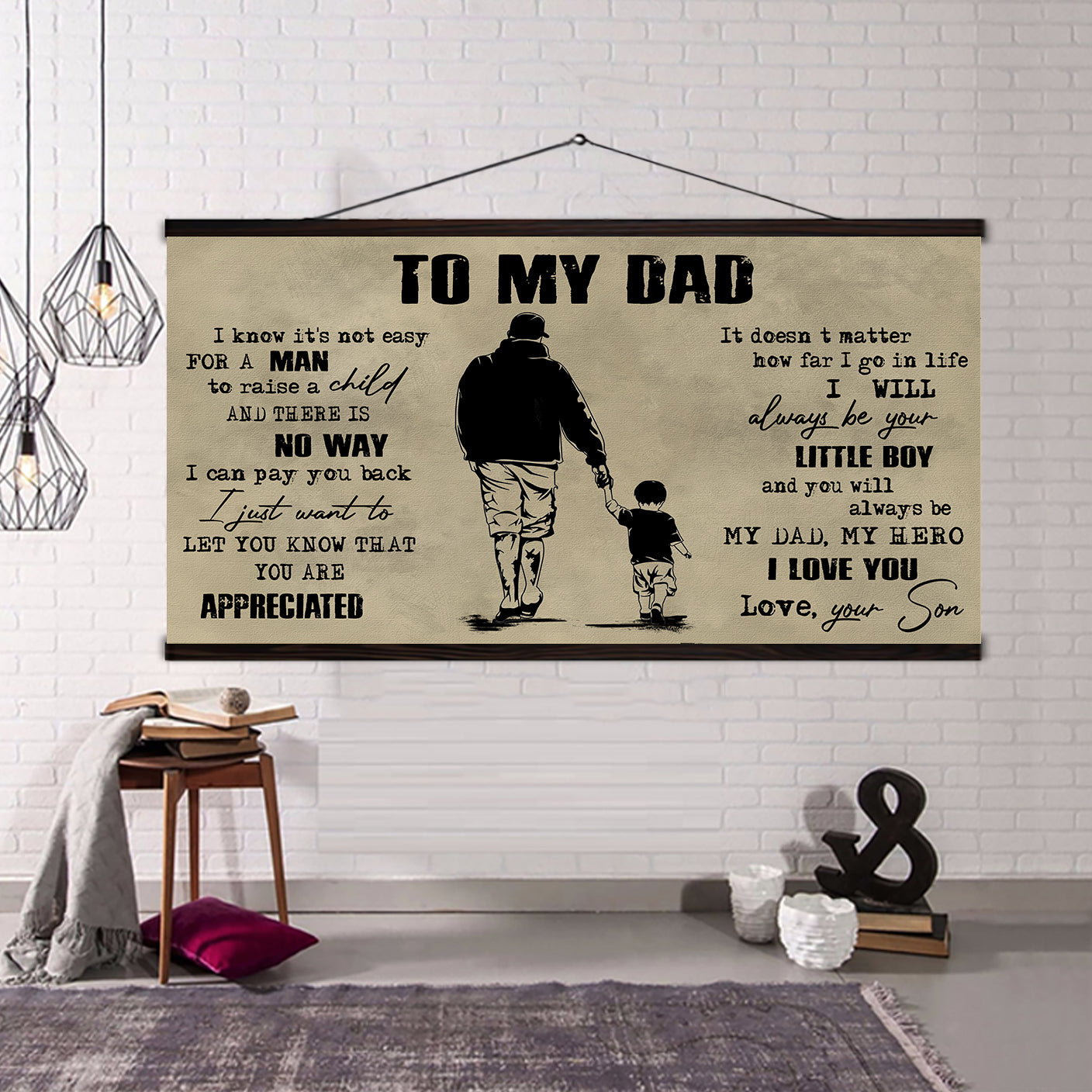 (CV29) TO MY DAD- SON - DRAGON BALL- SOLDIER-FAMILY -DAD SON- GOKU - VIKING - CANVAS POSTER