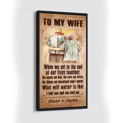 (Q1) Carl & Ellie-UP (2009 film) - TO MY WIFE-I HAD YOU AND YOU HAD ME- CANVAS - POSTER