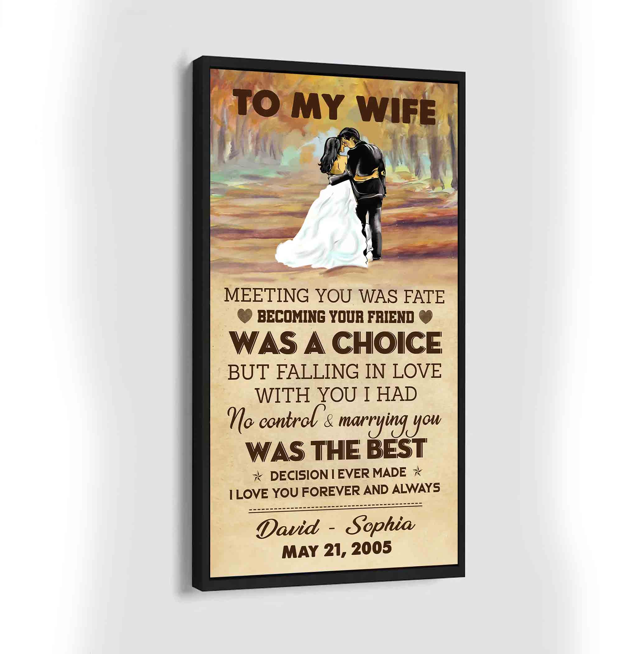 (X9A) TO MY WIFE-MEETING YOU WAS FATE-Carl & Ellie-UP - Family- CANVAS POSTER