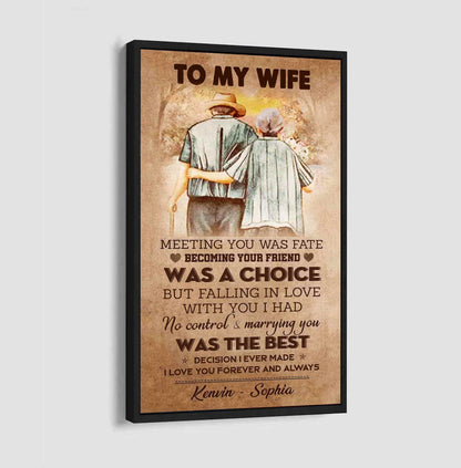(X9)Carl & Ellie-UP - TO MY WIFE-MEETING YOU WAS FATE - CANVAS POSTER
