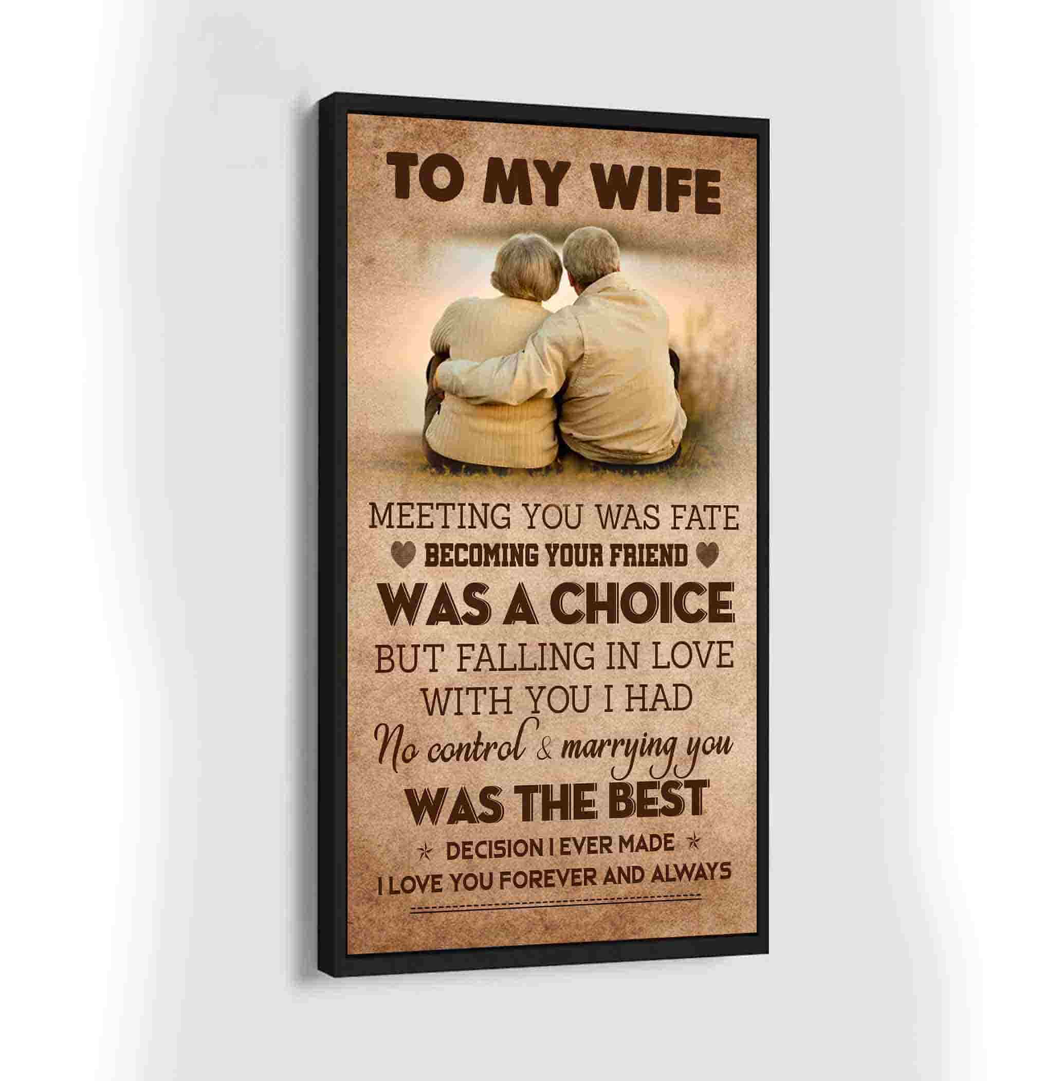 (X9A) TO MY WIFE-MEETING YOU WAS FATE-Carl & Ellie-UP - Family- CANVAS POSTER