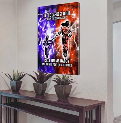CALL ON ME DADDY- DRAGON BALL - GOKU - CANVAS POSTER