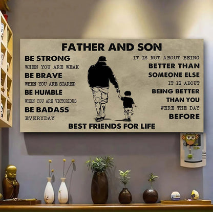 (CV50) TO MY SON- BE STRONG WHEN YOU ARE WEAK- SON- DRAGON BALL - GOKU - VIKING - CANVAS POSTER